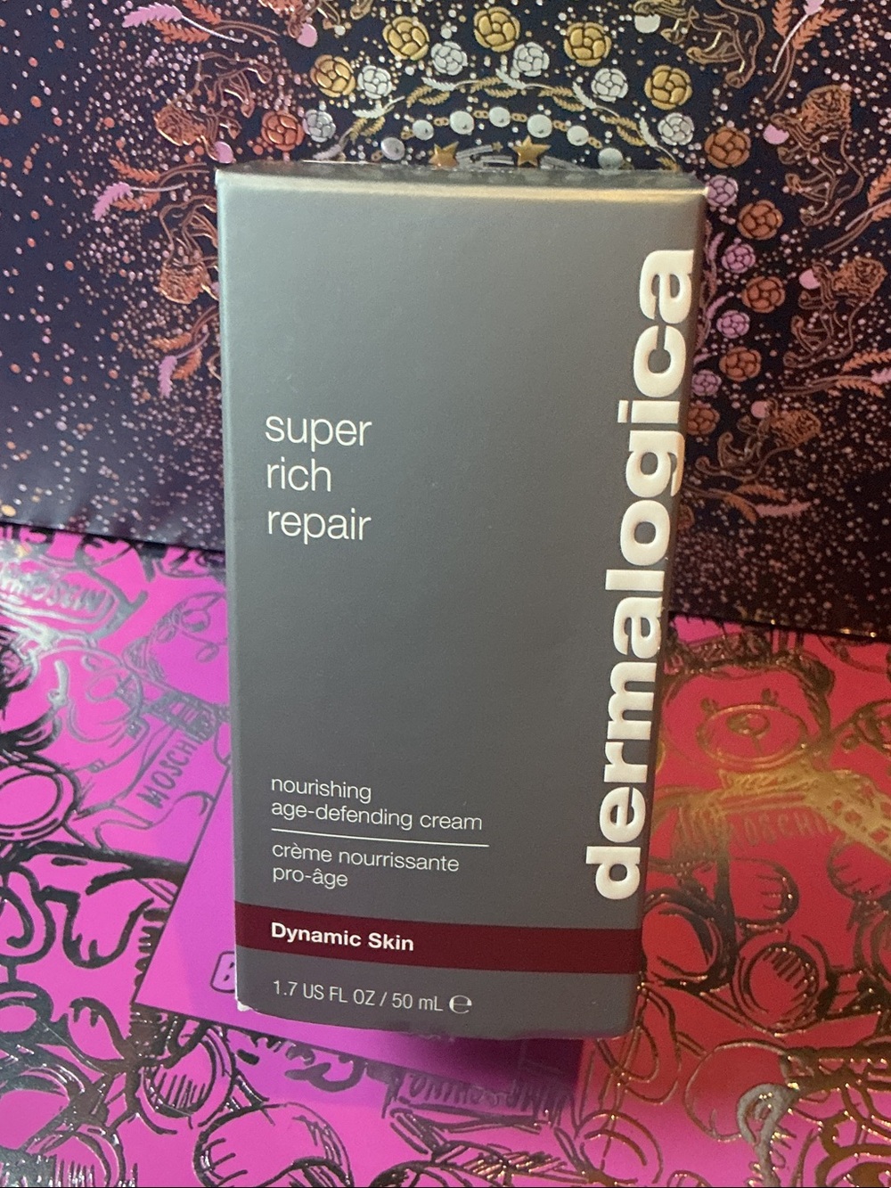 dermalogica Super Rich Repair Cream in Gray Box with Burgundy Accent